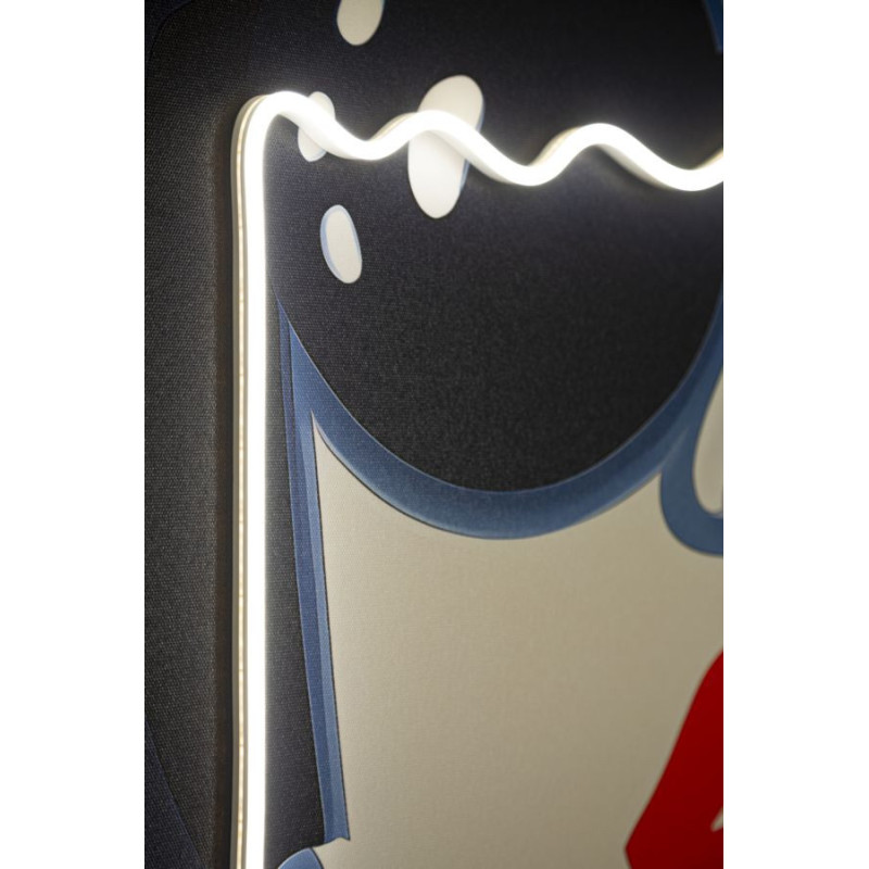 Grande Toile murale lumineuse LED Femme Lunettes Cadre noir 80x120 Cacille 