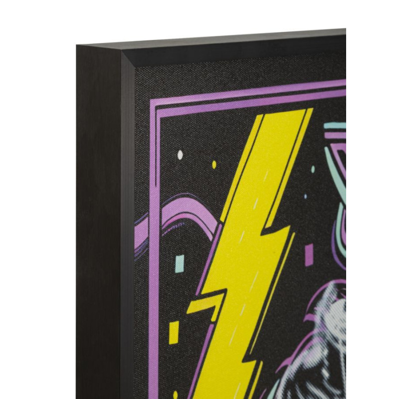 Toile murale lumineuse LED Pop art Cadre noir 60x90 Finition 3D Marilyn Monroe 