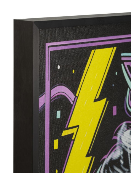 Toile murale lumineuse LED Pop art Cadre noir 60x90 Finition 3D Marilyn Monroe 