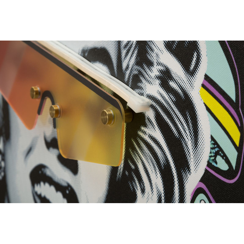 Toile murale lumineuse LED Pop art Cadre noir 60x90 Finition 3D Marilyn Monroe 