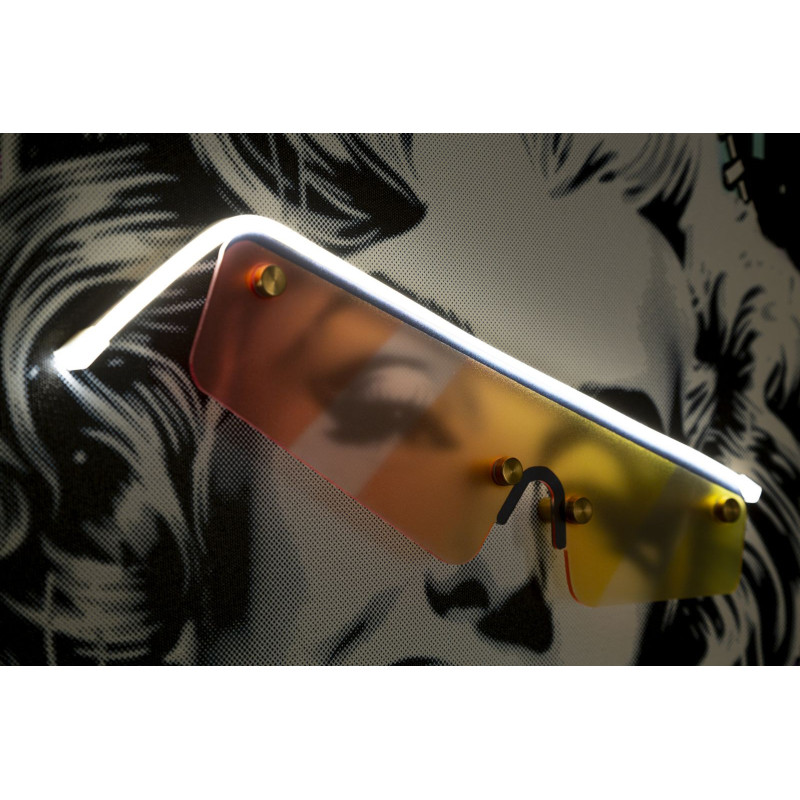 Toile murale lumineuse LED Pop art Cadre noir 60x90 Finition 3D Marilyn Monroe 