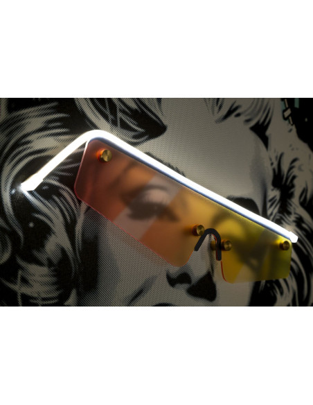 Toile murale lumineuse LED Pop art Cadre noir 60x90 Finition 3D Marilyn Monroe 