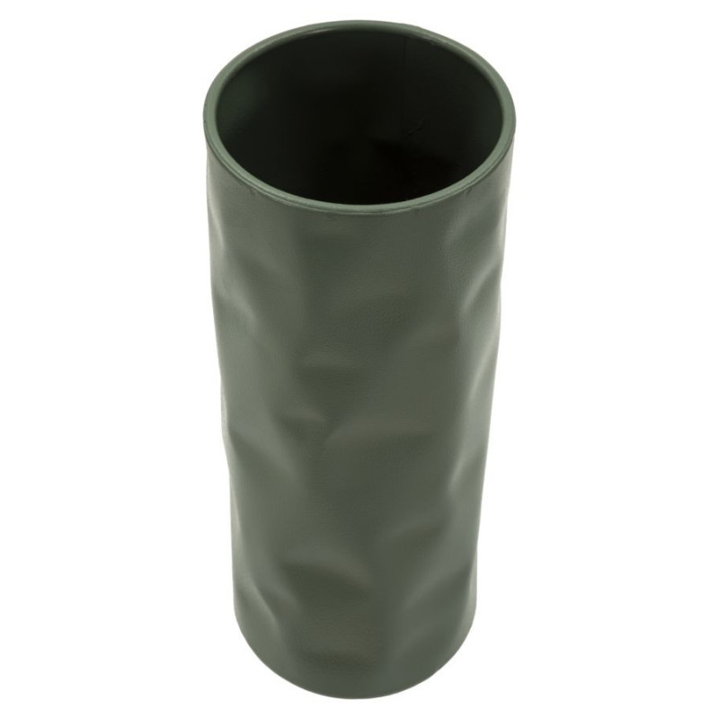 Vase design minimaliste Cylindrique H 30 cm Métal Vert Martelé Norimberga 