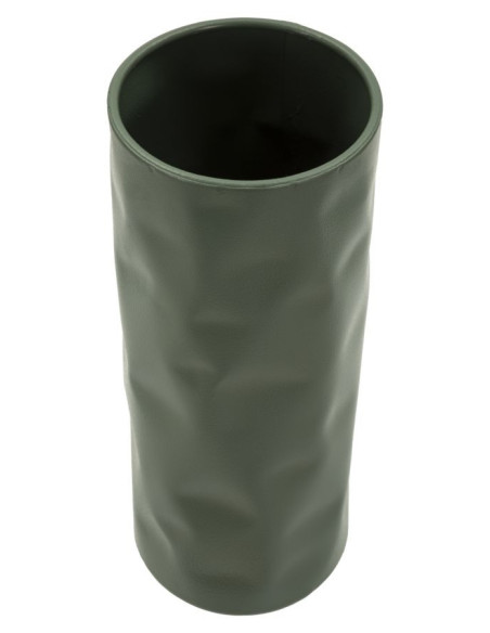 Vase design minimaliste Cylindrique H 30 cm Métal Vert Martelé Norimberga 