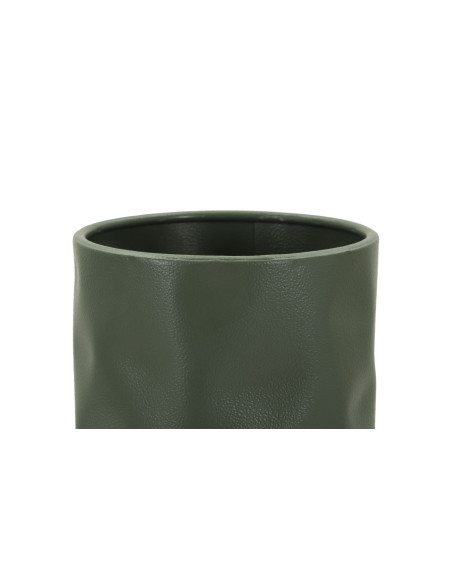 Vase design minimaliste Cylindrique H 30 cm Métal Vert Martelé Norimberga 