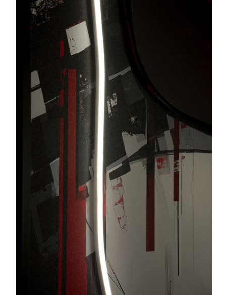 Toile murale lumineuse LED Pop art Femme Cadre noir 60x90 Finition 3D Psyco A 