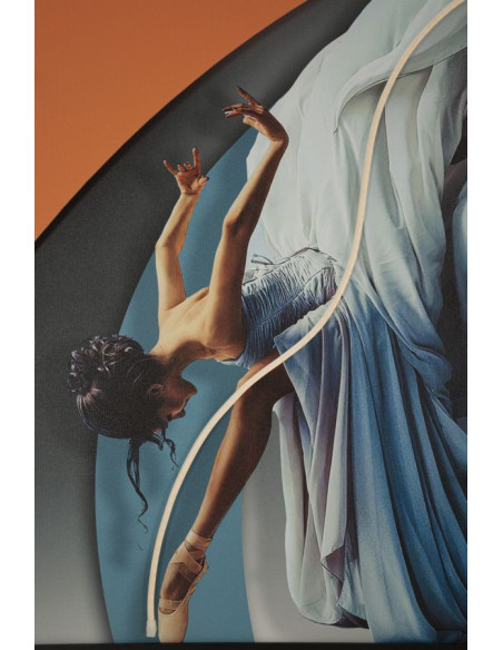 Toile murale lumineuse LED Danseuse classique Cadre noir 60x90 Finition 3D Dancer 