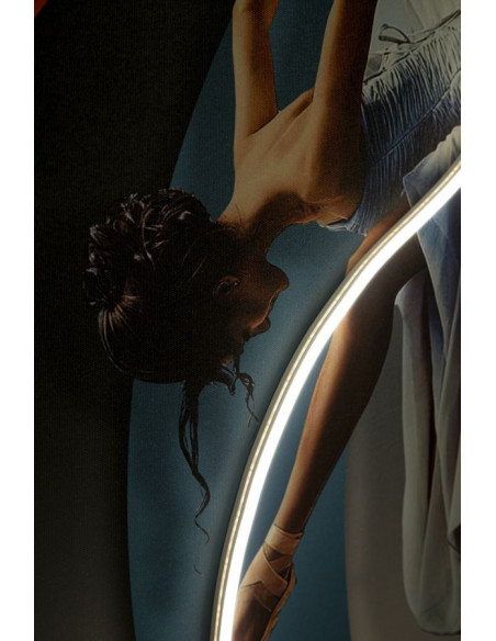 Toile murale lumineuse LED Danseuse classique Cadre noir 60x90 Finition 3D Dancer 