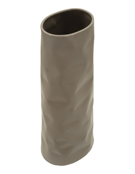 Grand Vase design minimaliste Conique H 50 cm Métal Crème Martelé Norimberga 