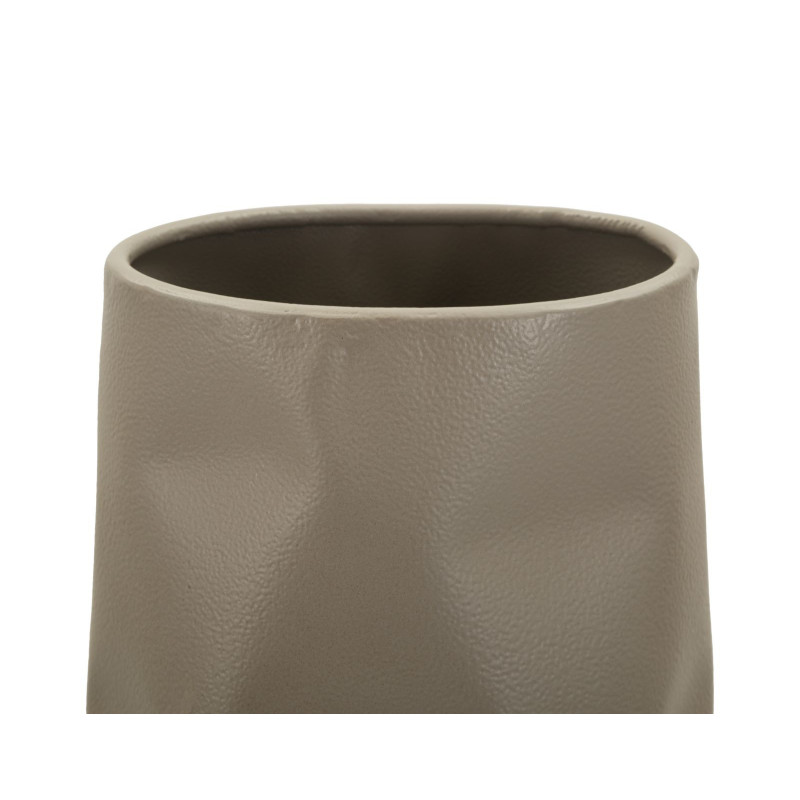 Grand Vase design minimaliste Conique H 50 cm Métal Crème Martelé Norimberga 