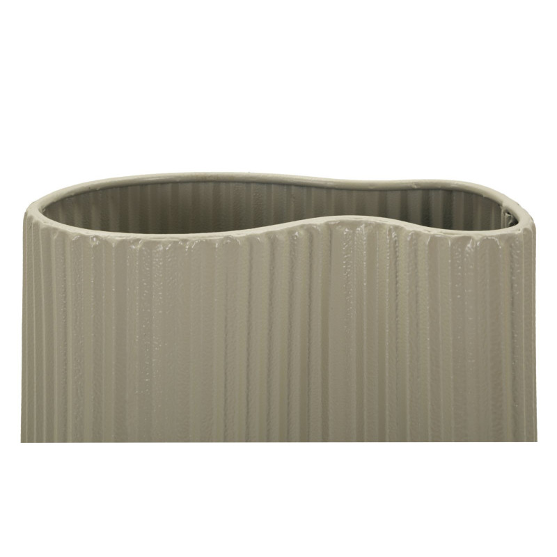 Vase style moderne minimaliste Ondulé H 36 cm Métal Blanc crème Frankfurt 