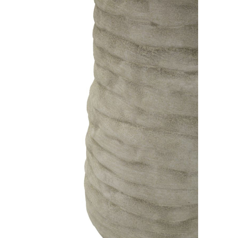 Vase style wabi-sabi organique Cylindrique H 31 cm Céramique Gris Doré Lima 