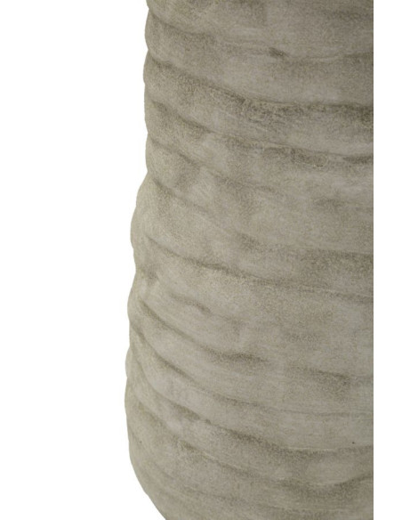 Vase style wabi-sabi organique Cylindrique H 31 cm Céramique Gris Doré Lima 