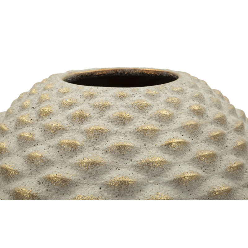Grand Vase moderne chic texturé Ovoïde H 36 cm Céramique Gris Doré Pepipas 