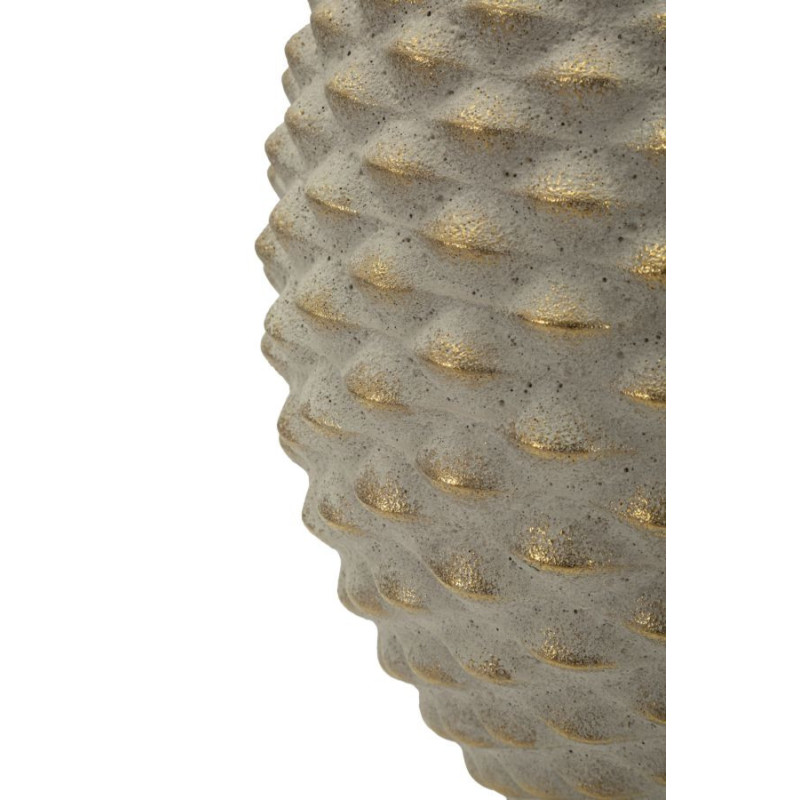Grand Vase moderne chic texturé Ovoïde H 36 cm Céramique Gris Doré Pepipas 
