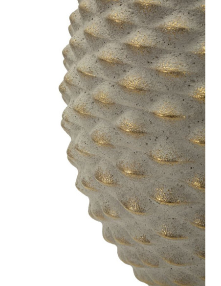 Grand Vase moderne chic texturé Ovoïde H 36 cm Céramique Gris Doré Pepipas 