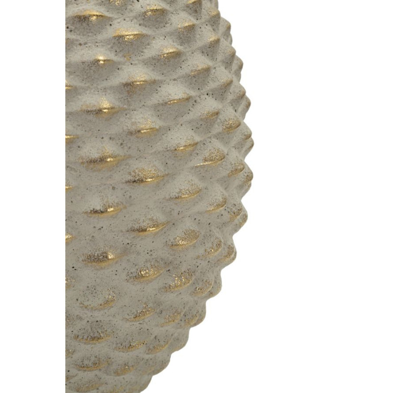 Vase moderne chic texturé Ovoïde H 28 cm Céramique Gris Doré Pepipas 