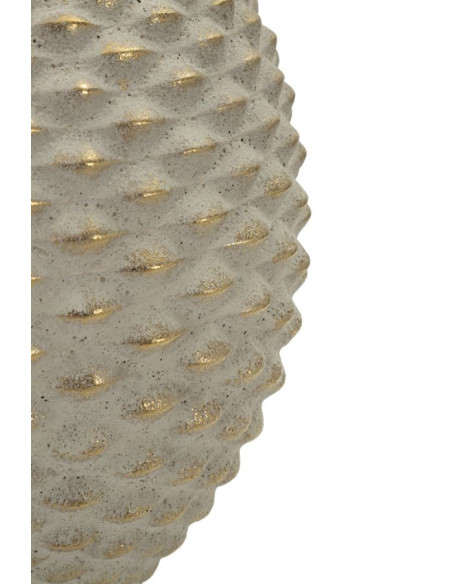 Vase moderne chic texturé Ovoïde H 28 cm Céramique Gris Doré Pepipas 