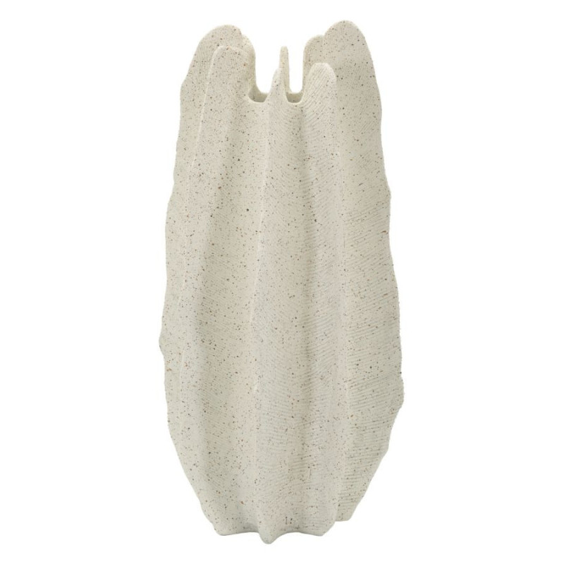Grand Vase moderne style bord de mer Organique H 50 cm Résine Beige Moucheté Ester 