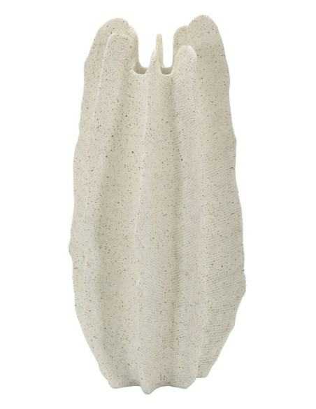 Grand Vase moderne style bord de mer Organique H 50 cm Résine Beige Moucheté Ester 
