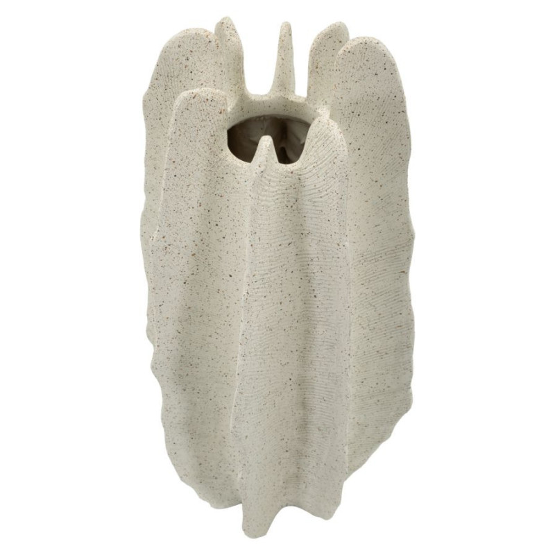 Grand Vase moderne style bord de mer Organique H 50 cm Résine Beige Moucheté Ester 