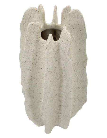Grand Vase moderne style bord de mer Organique H 50 cm Résine Beige Moucheté Ester 