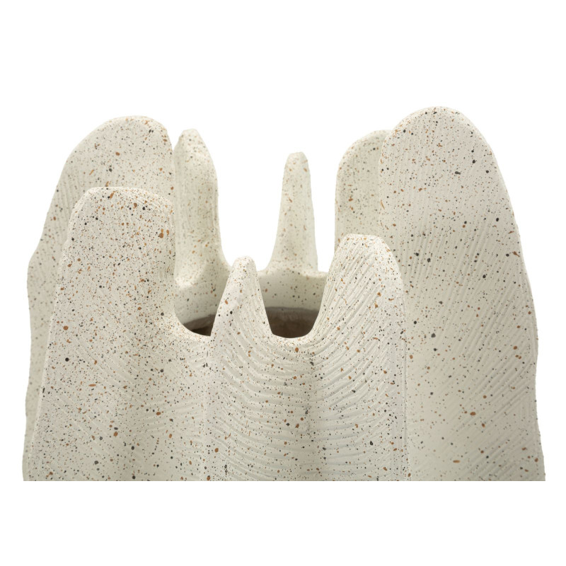 Grand Vase moderne style bord de mer Organique H 50 cm Résine Beige Moucheté Ester 