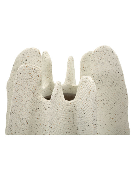 Grand Vase moderne style bord de mer Organique H 50 cm Résine Beige Moucheté Ester 