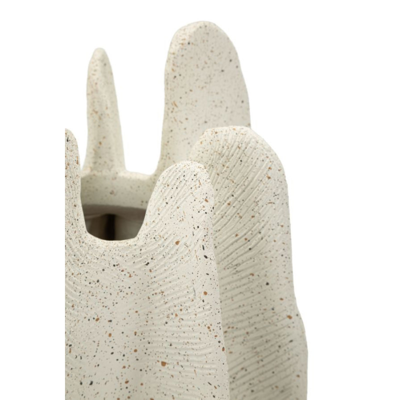 Grand Vase moderne style bord de mer Organique H 50 cm Résine Beige Moucheté Ester 