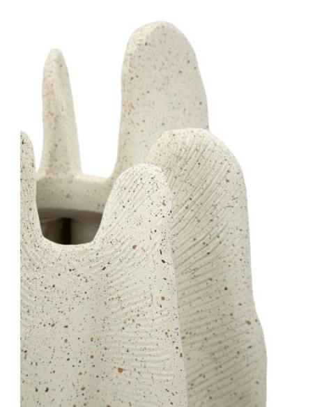 Grand Vase moderne style bord de mer Organique H 50 cm Résine Beige Moucheté Ester 