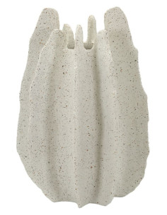 Grand Vase moderne style bord de mer Organique H 40 cm Résine Beige Moucheté Ester 