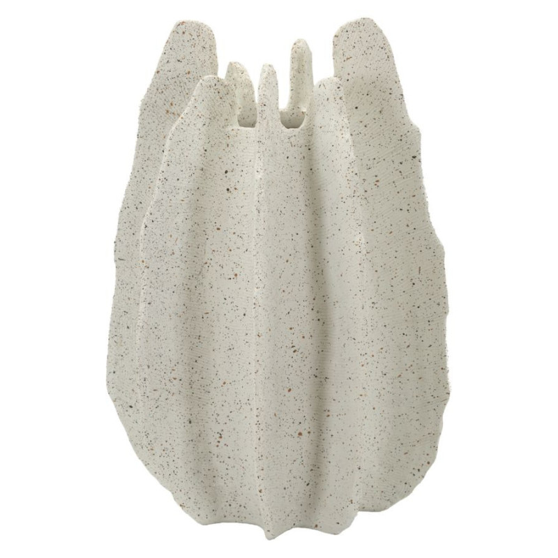 Grand Vase moderne style bord de mer Organique H 40 cm Résine Beige Moucheté Ester 