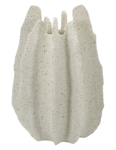 Grand Vase moderne style bord de mer Organique H 40 cm Résine Beige Moucheté Ester 