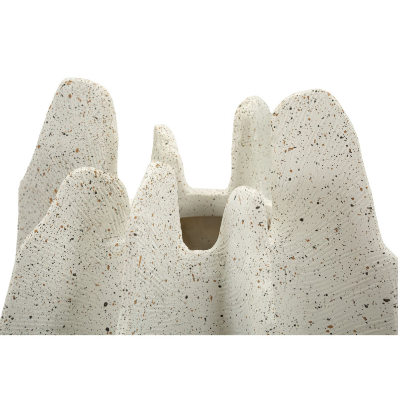 Grand Vase moderne style bord de mer Organique H 40 cm Résine Beige Moucheté Ester 