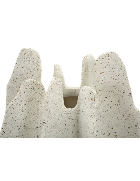 Grand Vase moderne style bord de mer Organique H 40 cm Résine Beige Moucheté Ester 