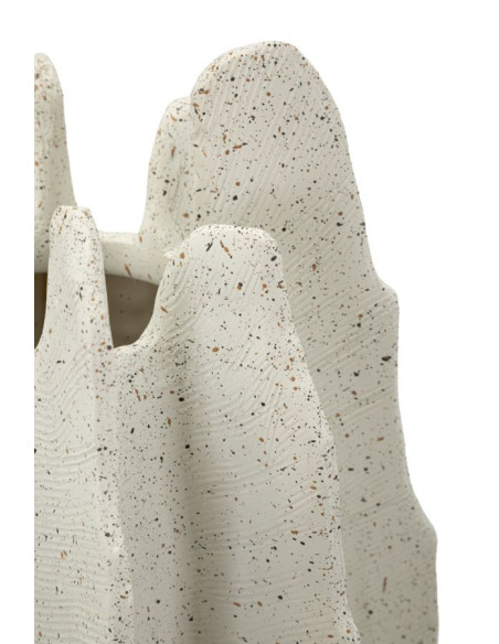 Grand Vase moderne style bord de mer Organique H 40 cm Résine Beige Moucheté Ester 