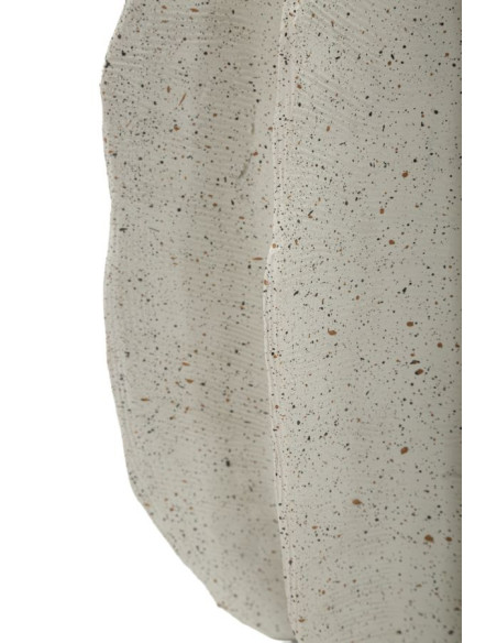 Grand Vase moderne style bord de mer Organique H 40 cm Résine Beige Moucheté Ester 