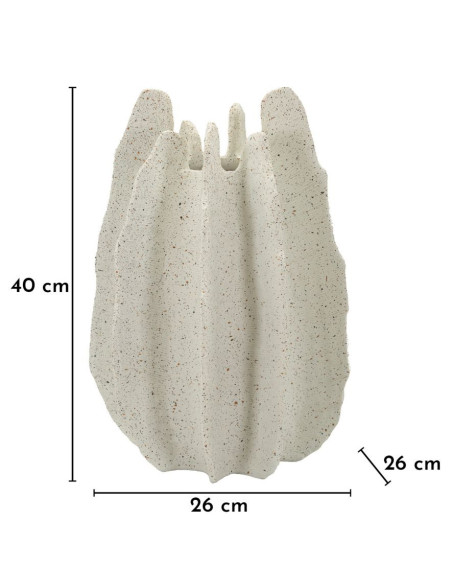 Grand Vase moderne style bord de mer Organique H 40 cm Résine Beige Moucheté Ester 