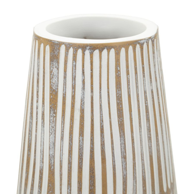 Grand Vase XXL Style ethnique Élancé H 68 cm Résine Blanc Patiné Hanoi 