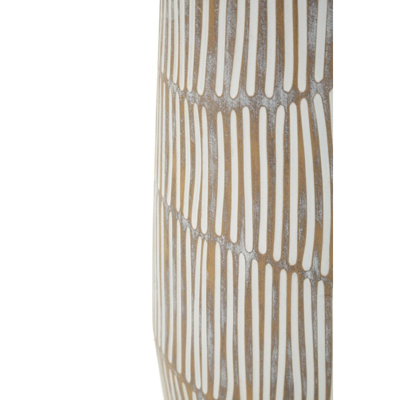 Grand Vase XXL Style ethnique Élancé H 68 cm Résine Blanc Patiné Hanoi 