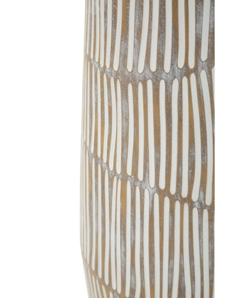 Grand Vase XXL Style ethnique Élancé H 68 cm Résine Blanc Patiné Hanoi 