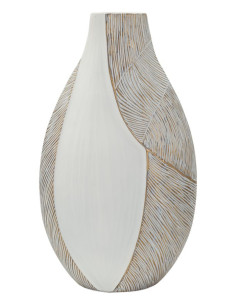 Grand Vase moderme chic Fuselé H 50 cm Résine Blanc Patiné Ho Chi Minh 