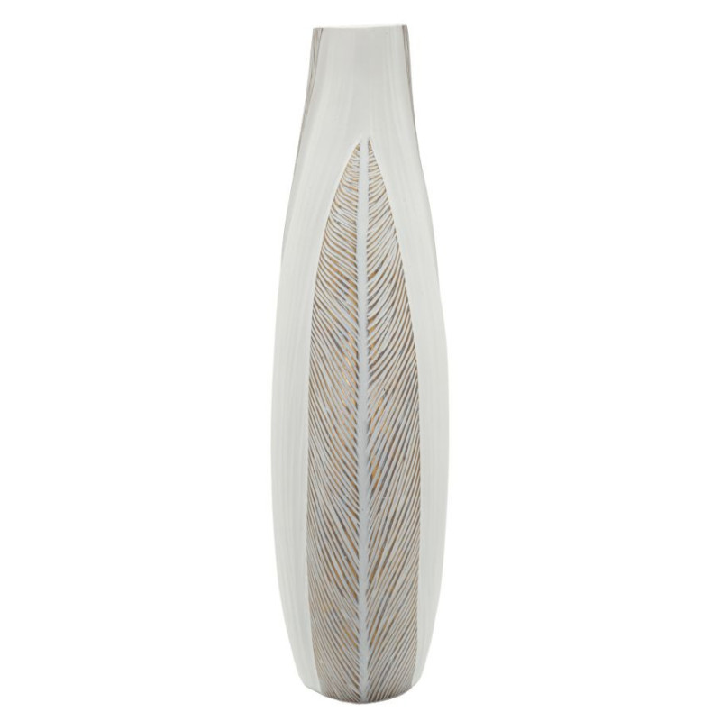 Grand Vase moderme chic Fuselé H 50 cm Résine Blanc Patiné Ho Chi Minh 