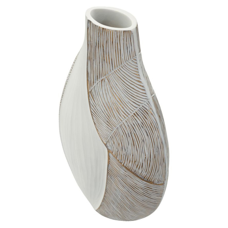 Grand Vase moderme chic Fuselé H 50 cm Résine Blanc Patiné Ho Chi Minh 