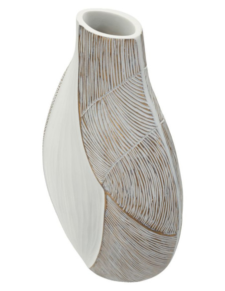 Grand Vase moderme chic Fuselé H 50 cm Résine Blanc Patiné Ho Chi Minh 