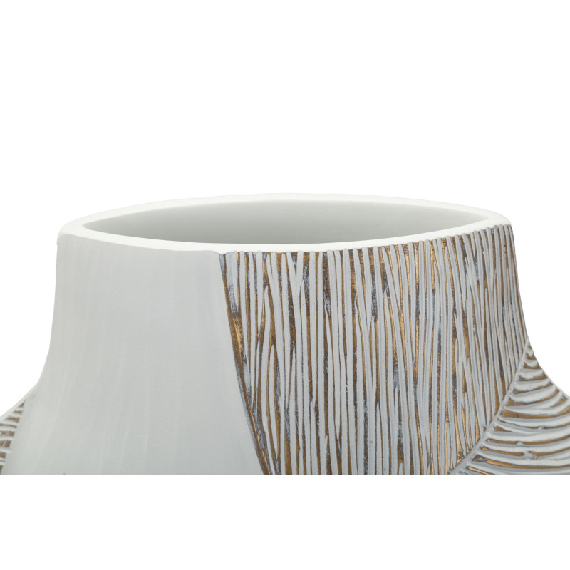 Grand Vase moderne chic Ventru H 37 cm Résine Blanc Patiné Ho Chi Minh 