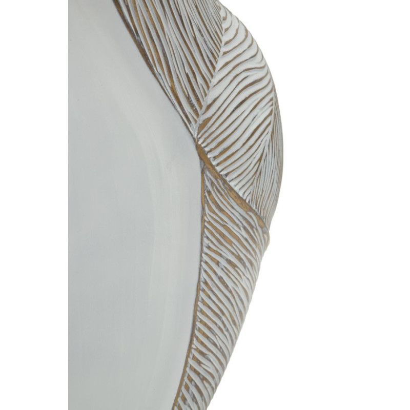 Vase moderne chic Ventru H 31 cm Résine Blanc Patiné Ho Chi Minh 