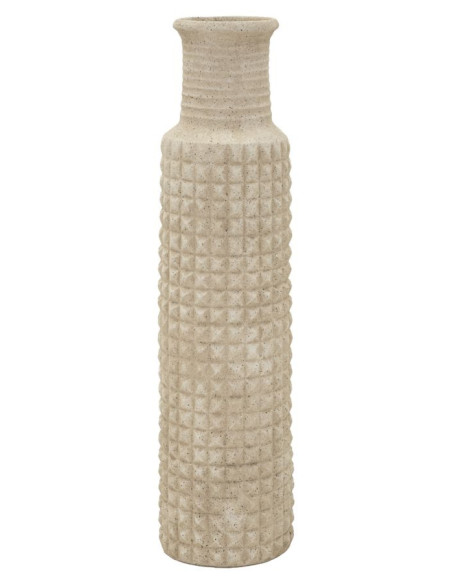 Grand Vase XXL ethnique moderne Bouteille H 110 cm Résine Beige Esterno 