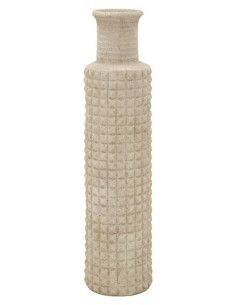 Grand Vase XXL ethnique moderne Bouteille H 97 cm Résine Beige Esterno 