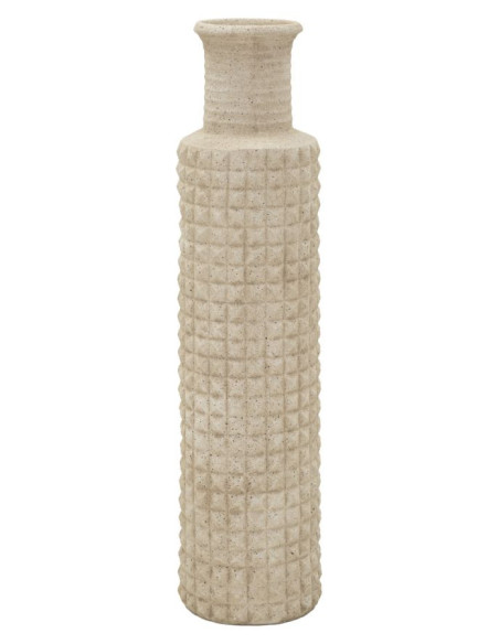 Grand Vase XXL ethnique moderne Bouteille H 97 cm Résine Beige Esterno 